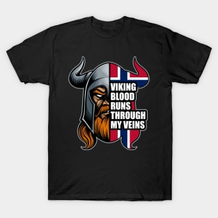 Norway Vikings Viking Blood Runs Through My Veins T-Shirt